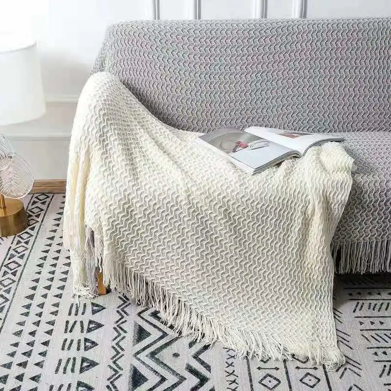 Air-conditioned Nap Sofa Solid Color Knitted Blanket