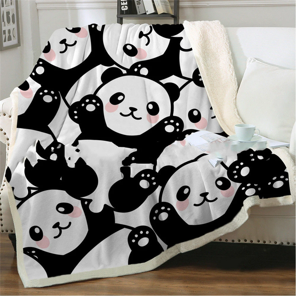 Panda series flannel digital printing blanket