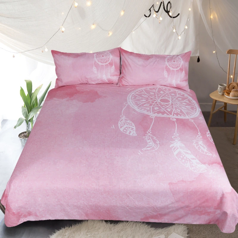 Pink dream catcher home textile four-piece set