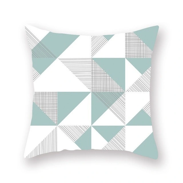 Green bright color geometric pillow cushion