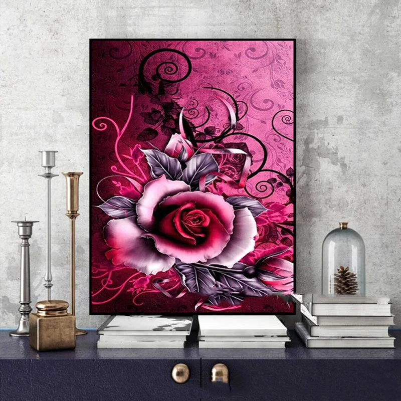 5D Diamond Painting Full Diamond New Rose Stick Diamond Cross-stitch DIY