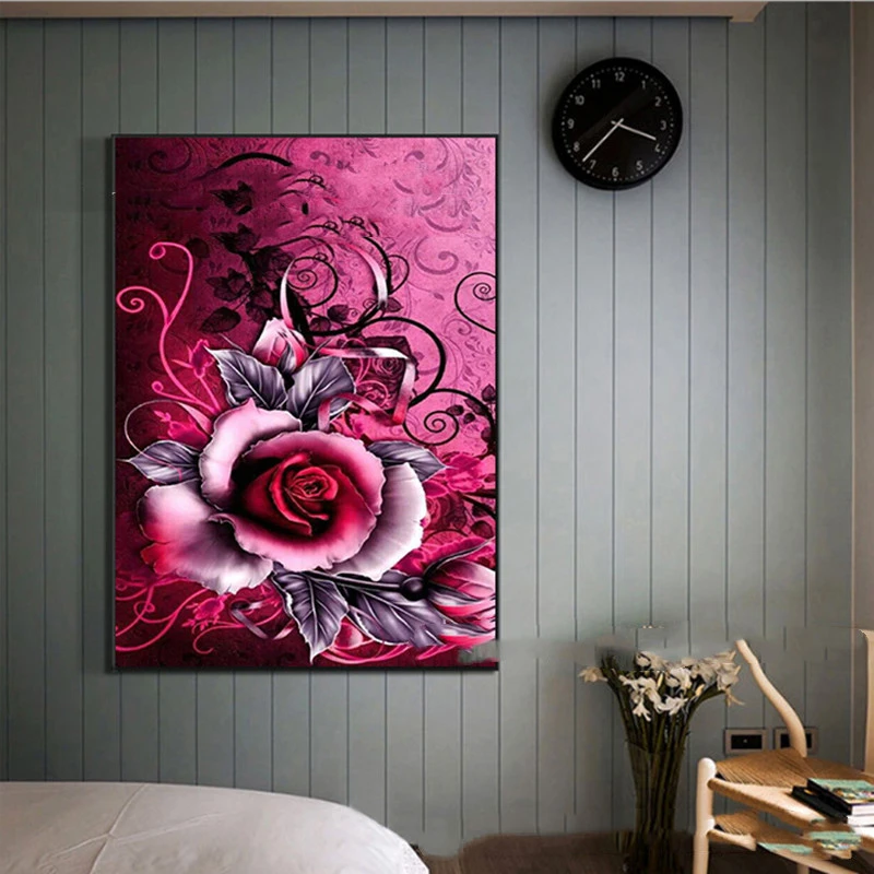 5D Diamond Painting Full Diamond New Rose Stick Diamond Cross-stitch DIY