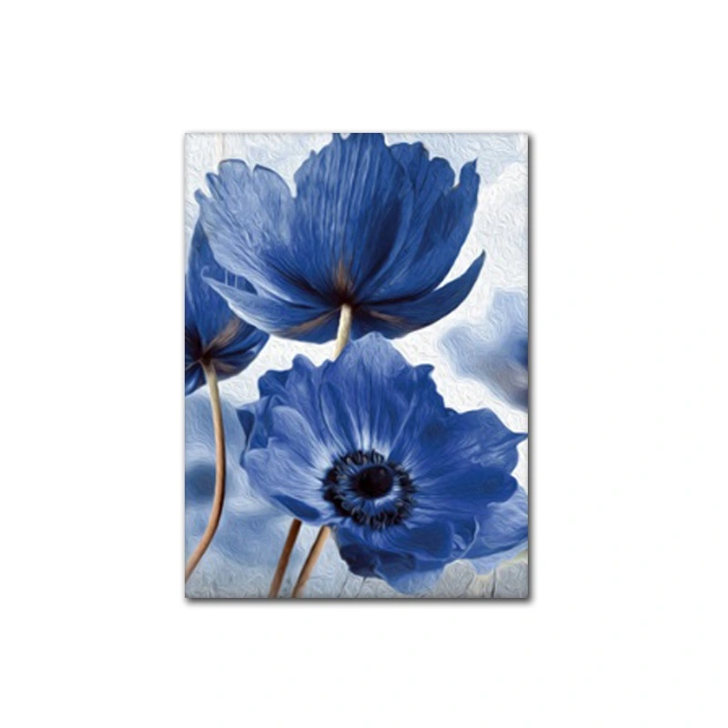 Blue Flower Poster Nordic Canvas Painting