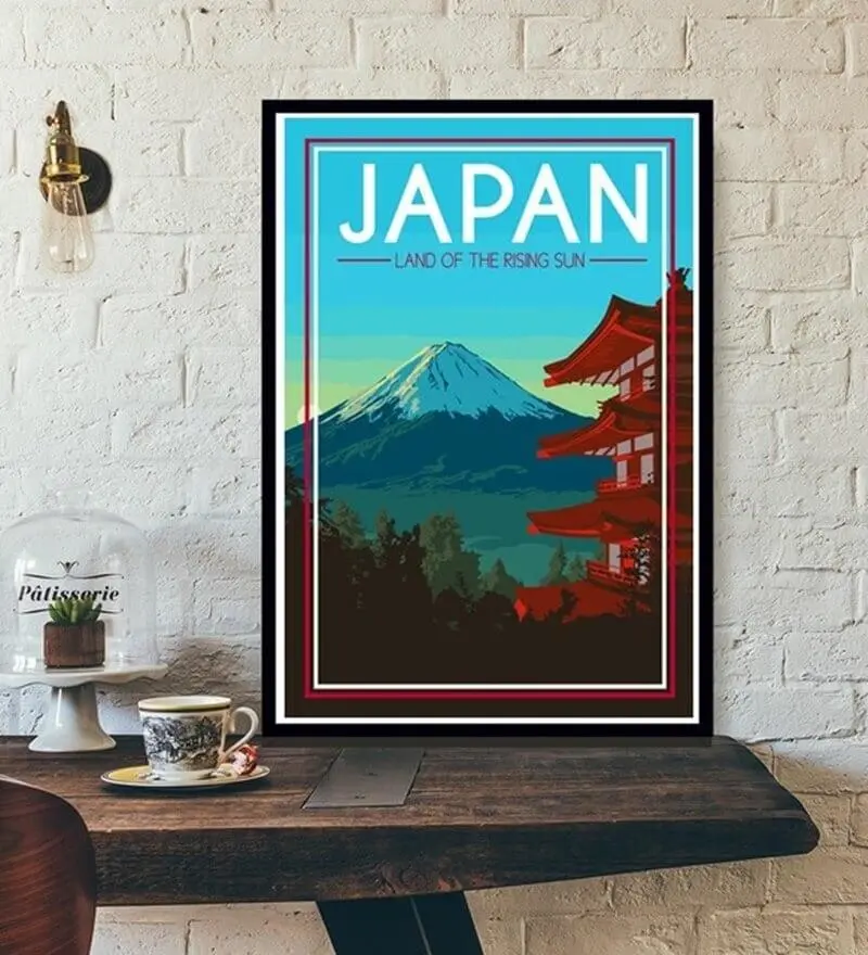 Japan Rising Sun Country Canva Wall Print