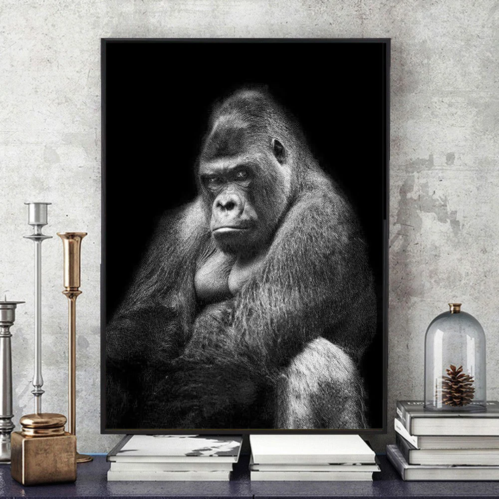 Diamond Painting Black And White Monkey DIY Diamond Embroidery Animal Orangutan Wall Art Decoration