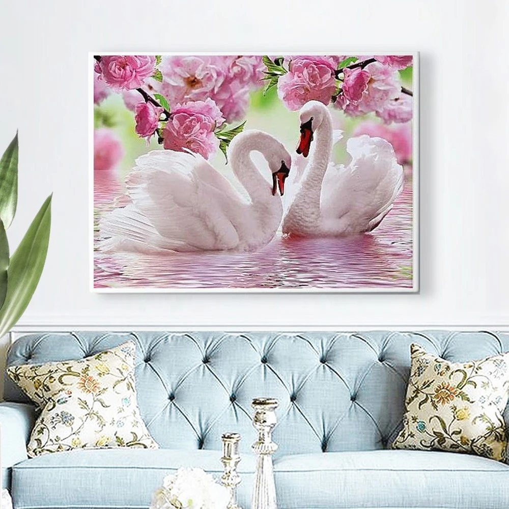 DIY diamond painting embroidery swan