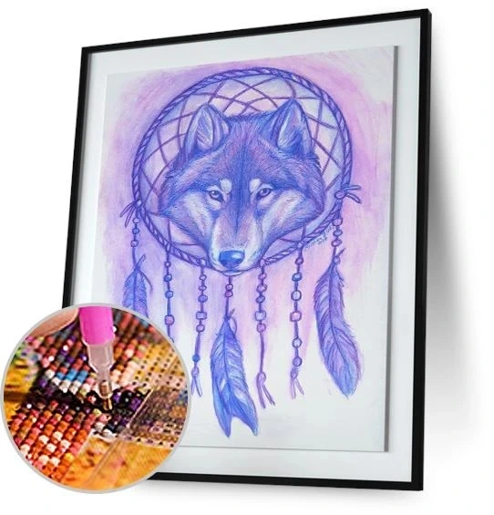 Kristina Zurlo's "Dream Catcher" Wolf Diamond Painting