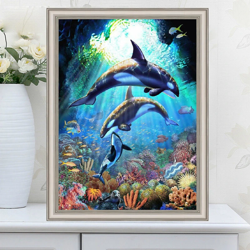 The world of underwater applique cross - stitch