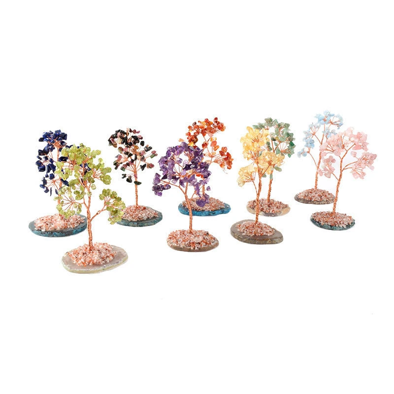 Spot Supply Crystal Lucky Tree Fortune Tree Agate Piece Craft Gift Home Office Decoration Fortune Tree