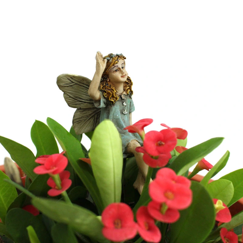 Cross-Border Spot Resin Flower Fairy Potted Garden Micro Landscape Diy Plug-In