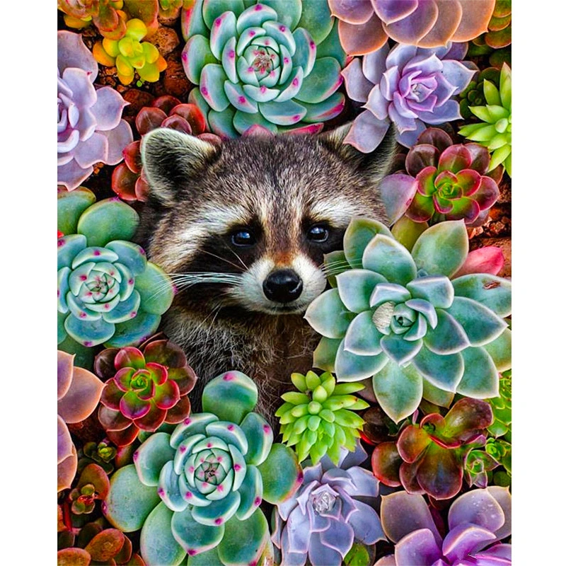 Succulent Squirrel DIY Full Diamond Decoration 5D Diamond Painting