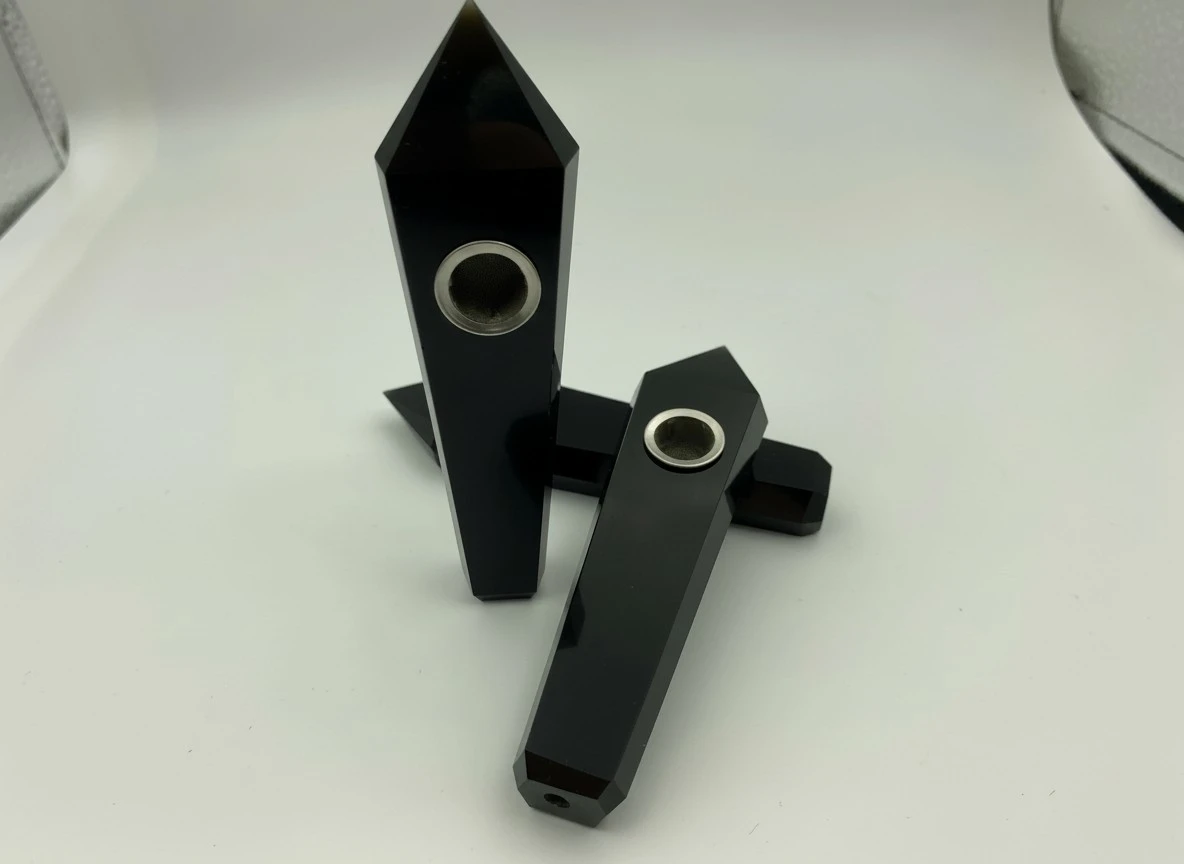 Factory Wholesale Natural Rough Polished Obsidian Cigarette Holder