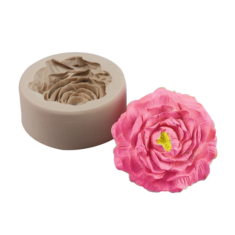 Silicone Mould Sugar Turnover Peony Cake Decoration Cake Mould Diy Hand Soap Soap Baking Mold