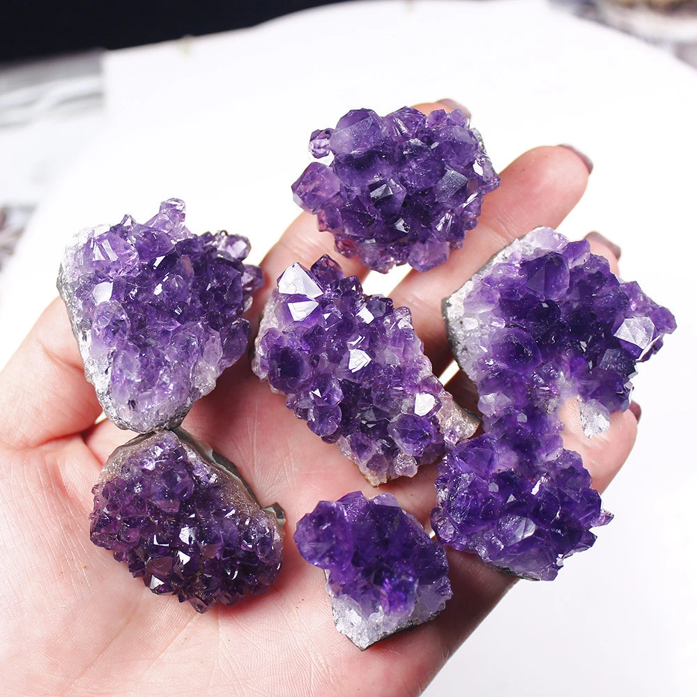 Natural Uruguay Amethyst Cluster Hole Piece Ornaments