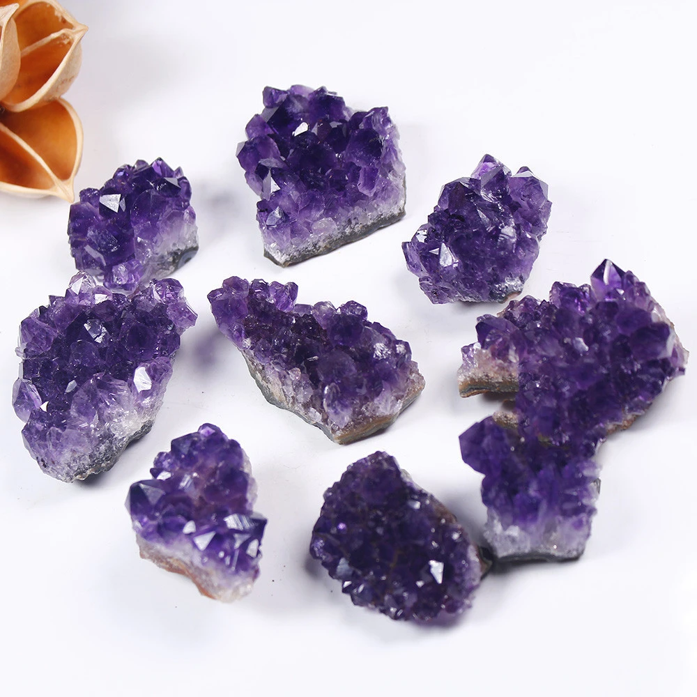 Natural Uruguay Amethyst Cluster Hole Piece Ornaments