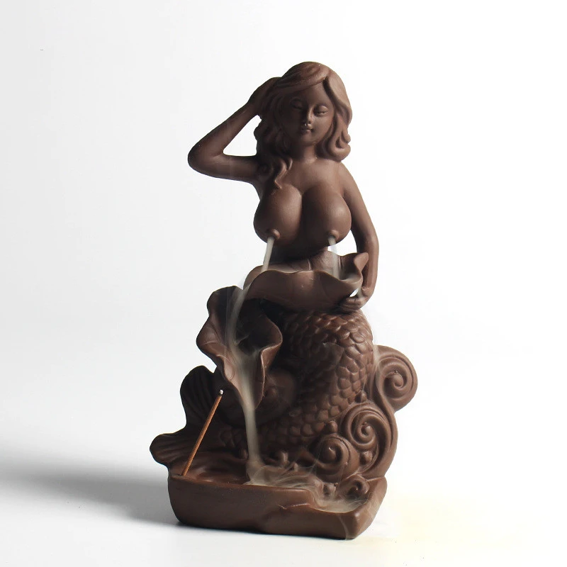 Mermaid Incense Burner Backflow Waterfall Censer