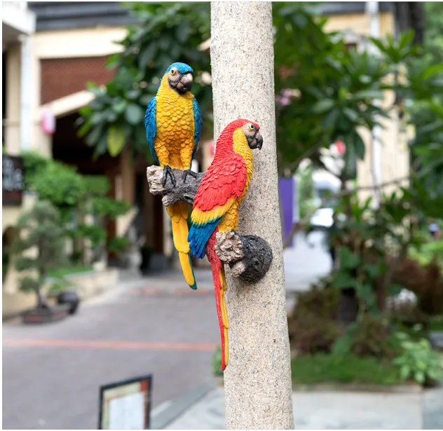 Courtyard Garden Layout Fake Bird Simulation Bird Macaw Ornaments Garden Animal Tree Hanging Pastoral Decoration Pendant