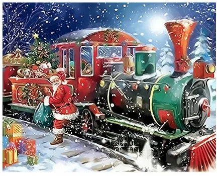 Christmas Train - DIY Painting By Numbers Kit