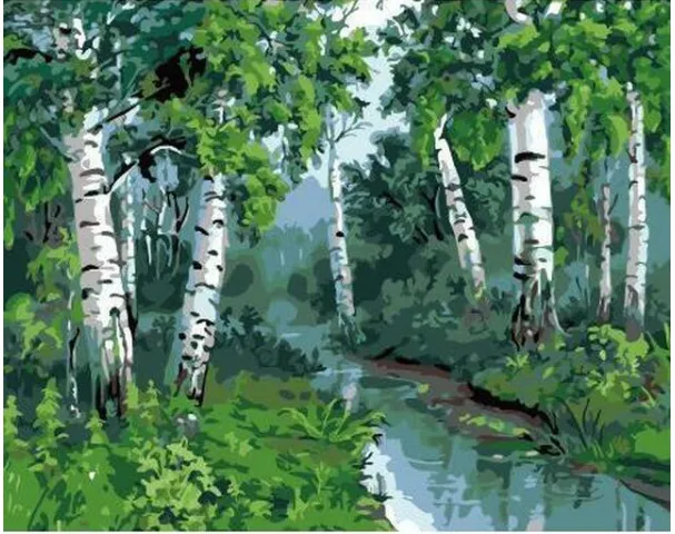 Dense Trees-DIY Digital Painting Kit-Frameless Painting