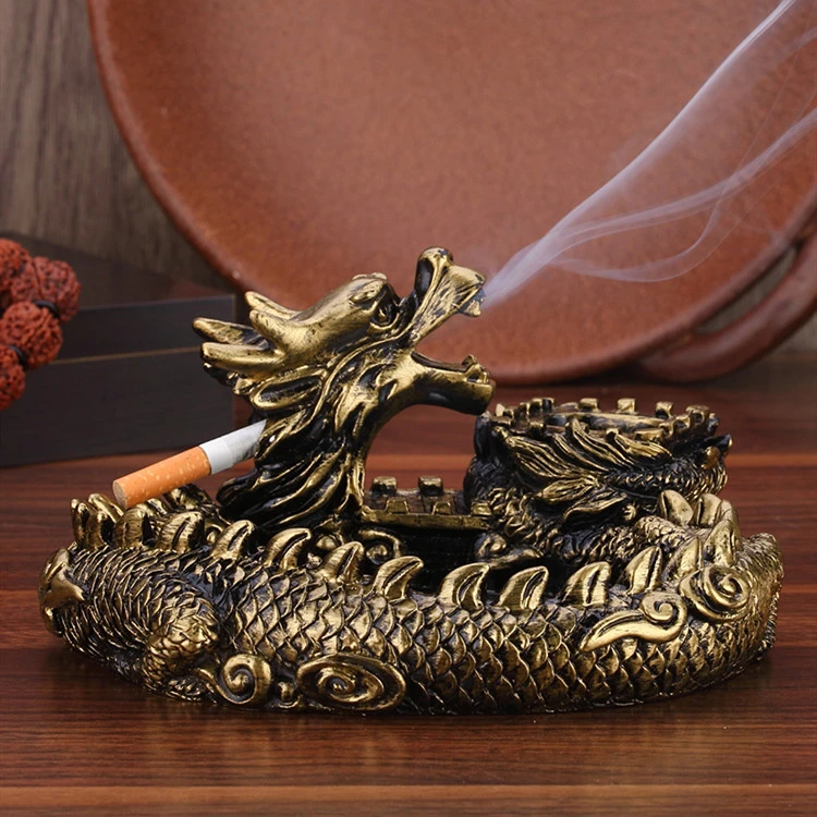 Personal Creativity Panlong Ashtray Resin Ashtray Living Room Tea Table Trend Home Furnishings