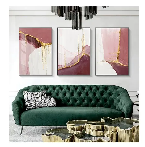 Nordic PurpleCanvas Painting Abstract Golden  Canvas Painting Wall Pictures For Living Room Wall Art Home Decor Poster