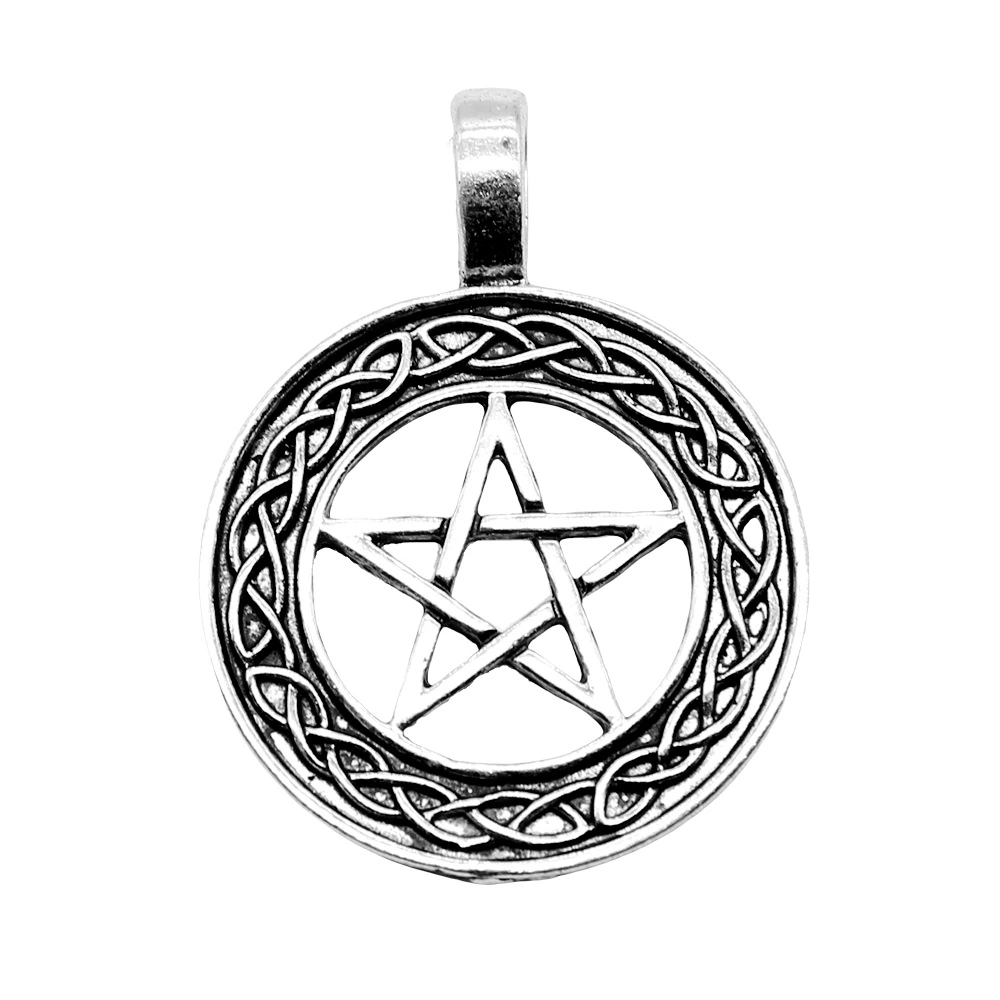 Ancient Silver Five-pointed Star Witchcraft Symbol Pendant