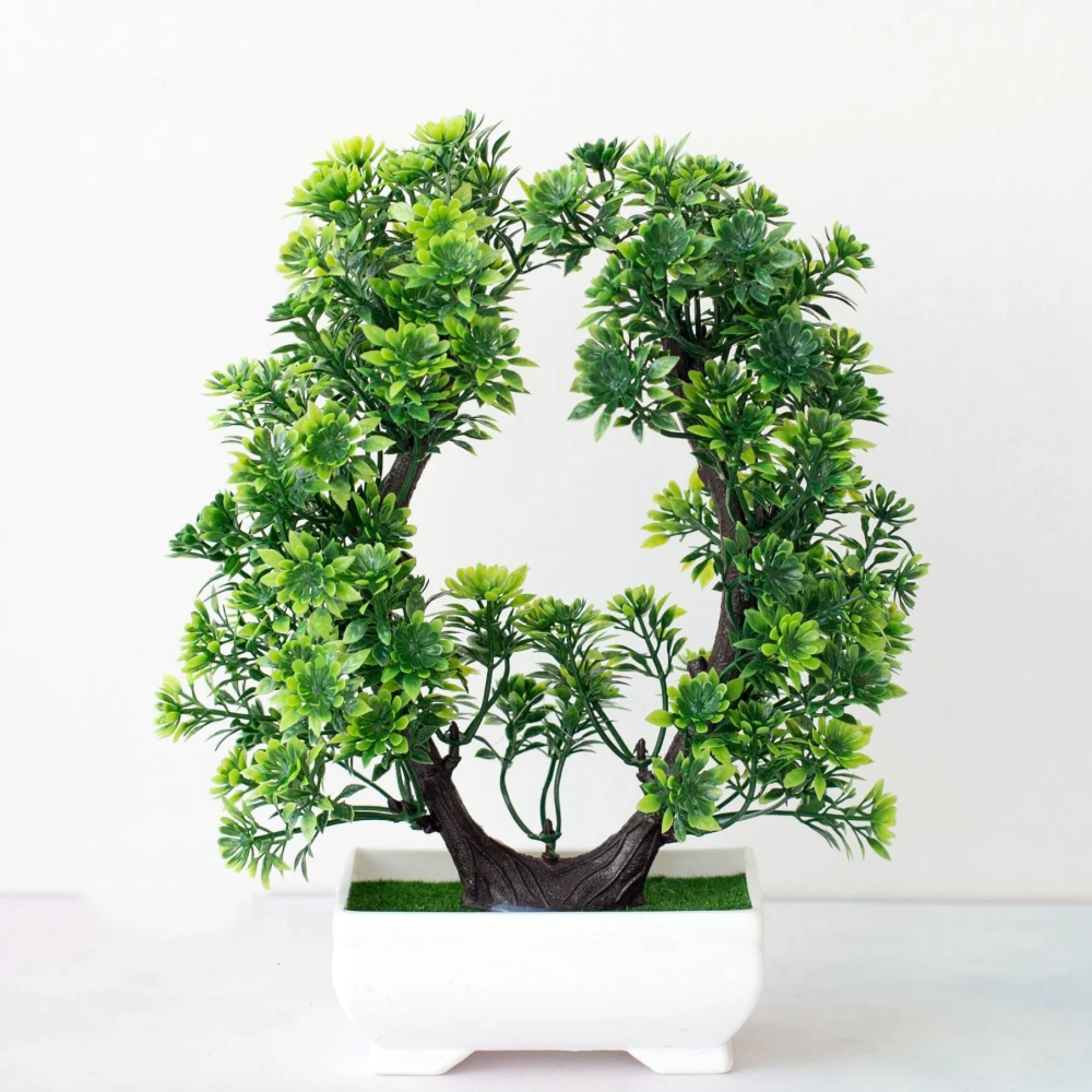 Simulation Welcoming Pine Potted Plant, Plastic Artificial Flower Ornaments