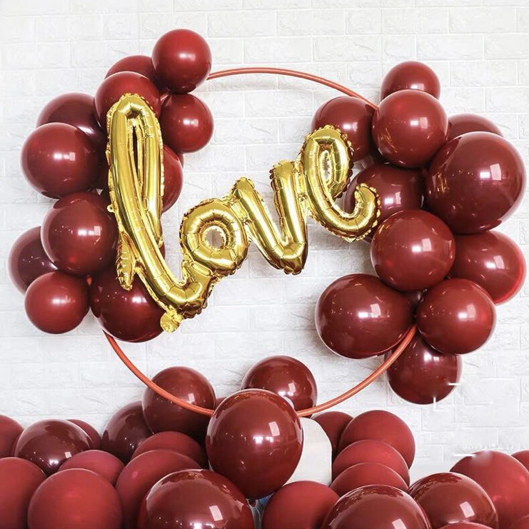 Double Garnet Red 10 Inch Latex Decoration Ins Gem Balloon