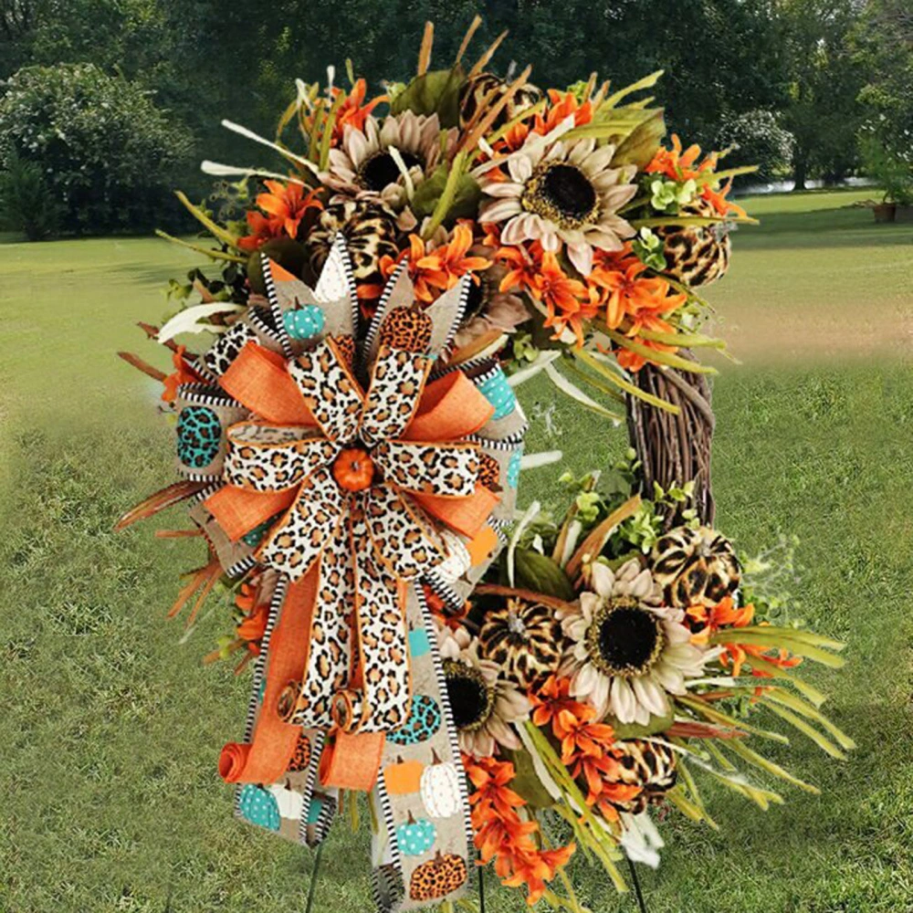 Artificial Plant Front Decoration Leopard Garland Sunflower Door Hanging