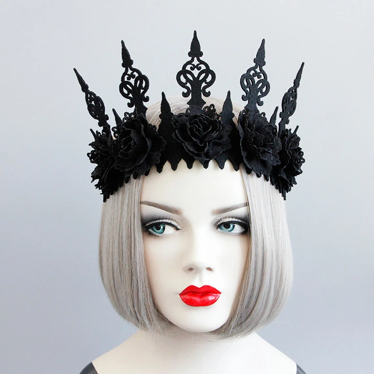 Black Crown Makeup Mask Garland Headband