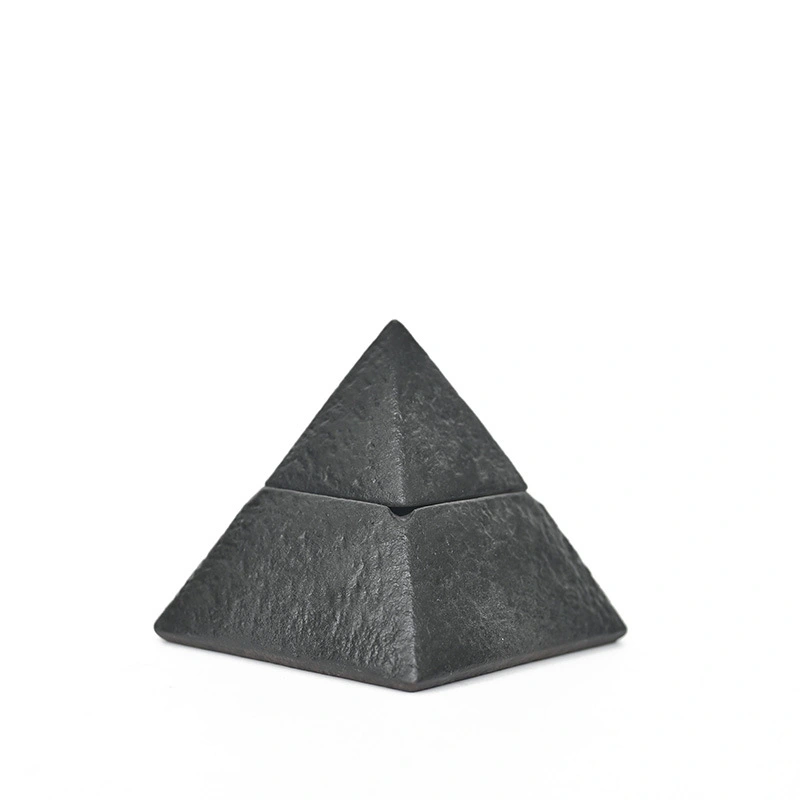 Ceramic Ashtray Pyramid Craft Decoration With Lid