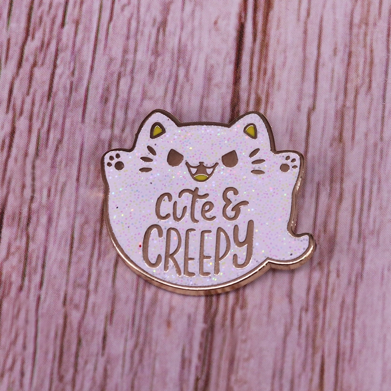 Scary Ghost Cat Brooch Halloween Gift