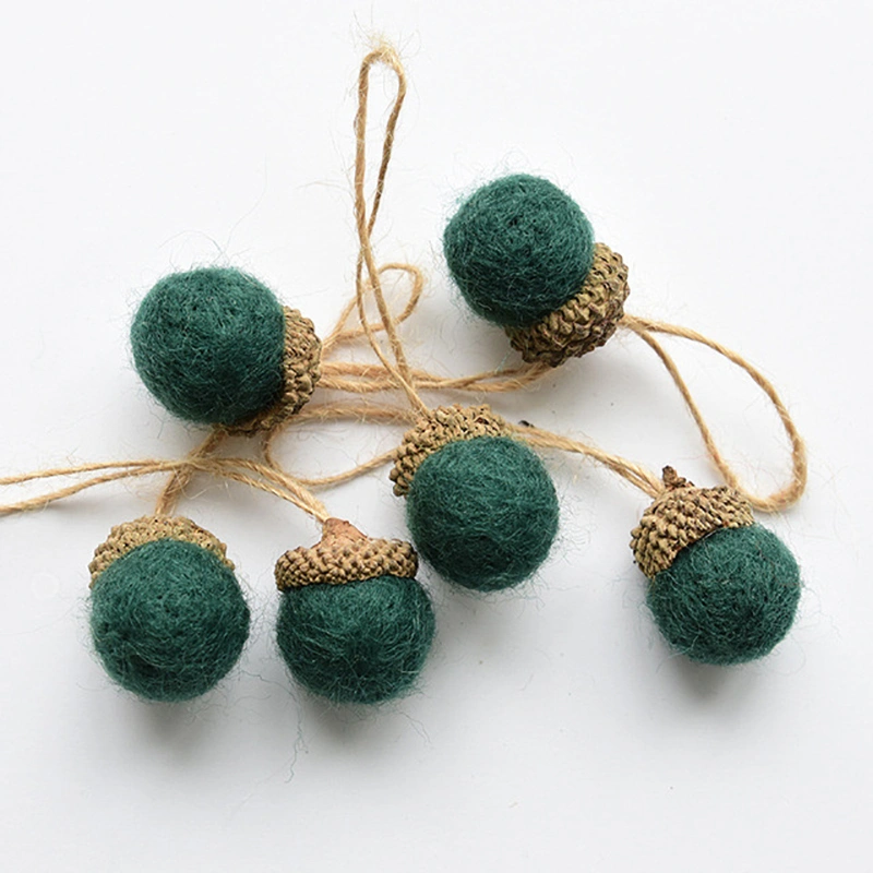 Wool Felt Acorn Ball Christmas Ornament