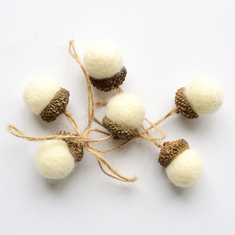 Wool Felt Acorn Ball Christmas Ornament
