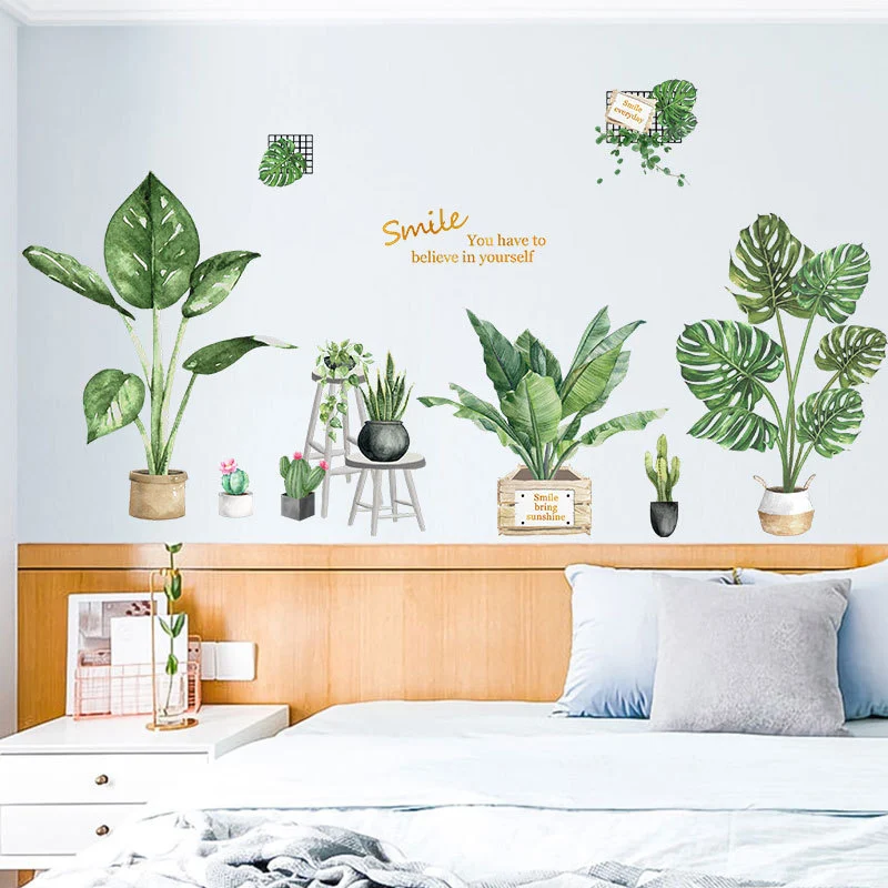 Plant self-adhesive background decoration