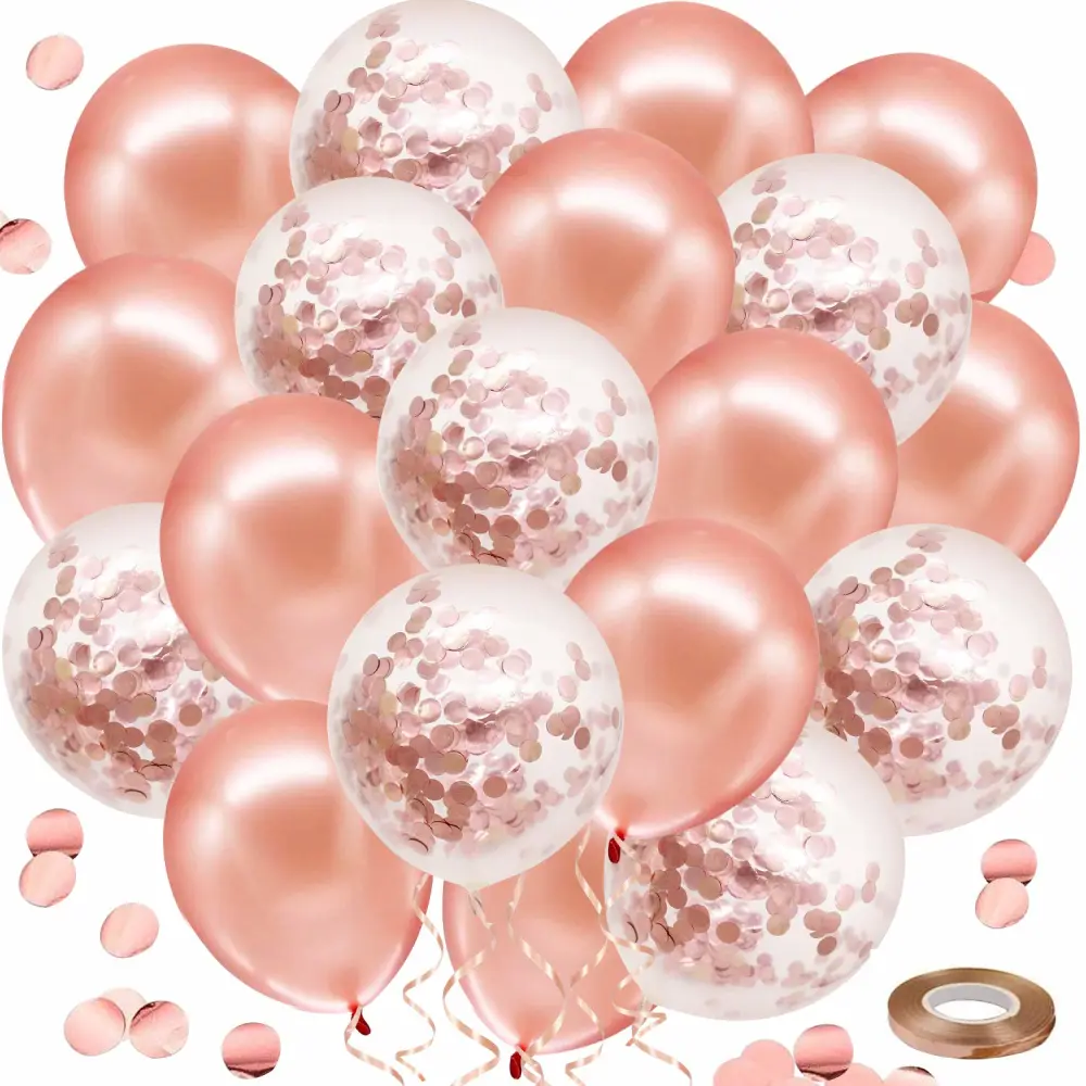 12 inch rose gold sequined balloon