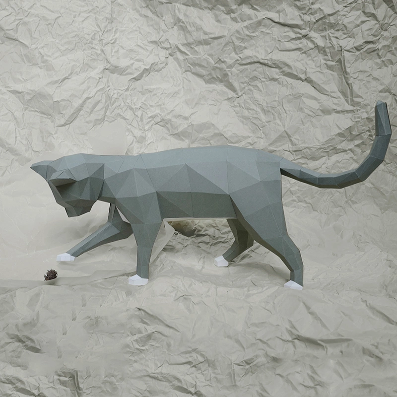 Handmade paper model cat