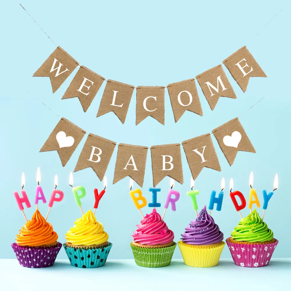 Welcome baby banner flag letter garland wholesale party