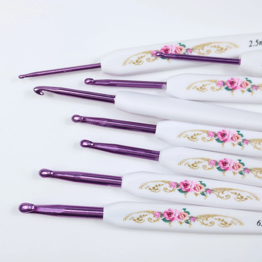 Flower Blue And White Porcelain Aluminum Crochet Hook