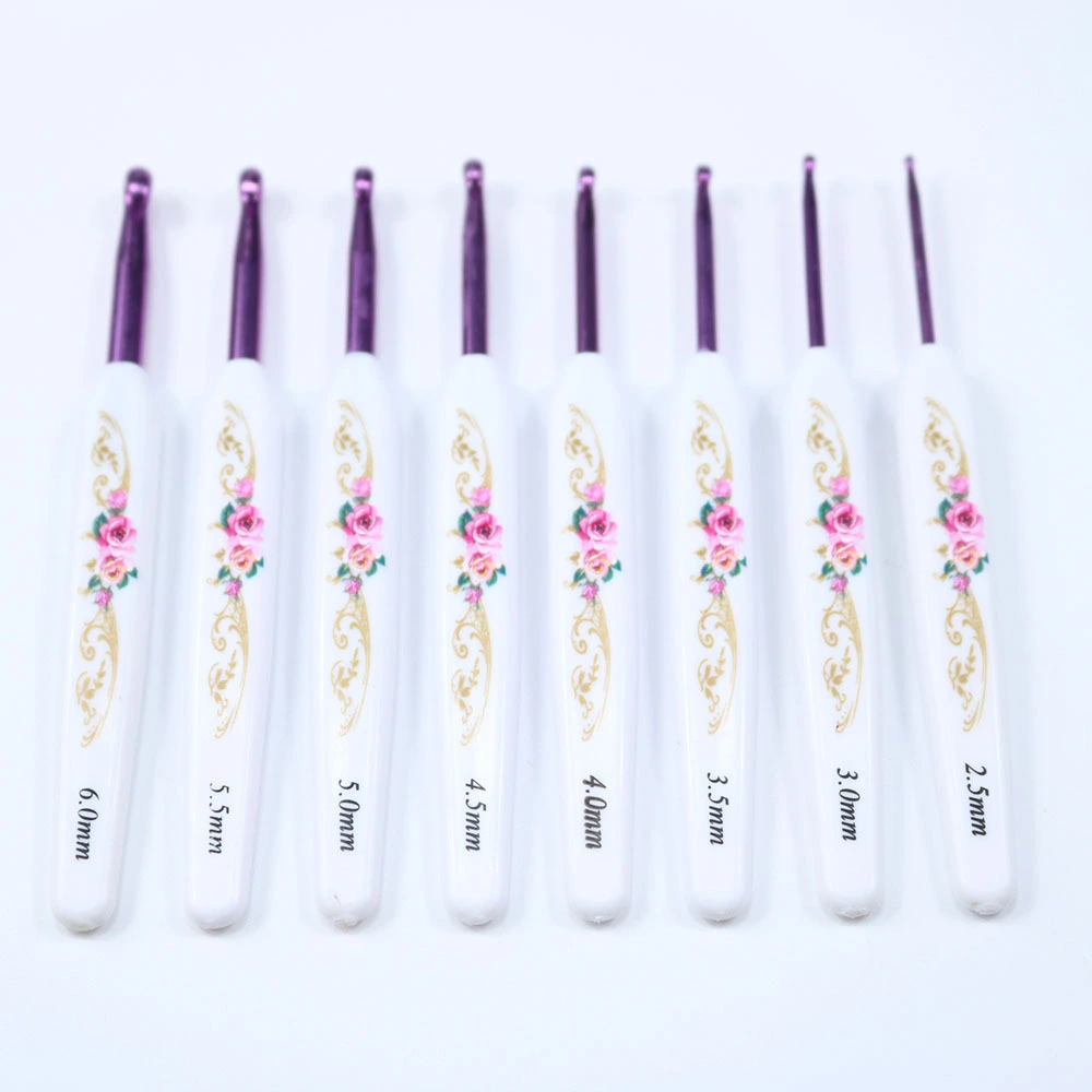 Flower Blue And White Porcelain Aluminum Crochet Hook
