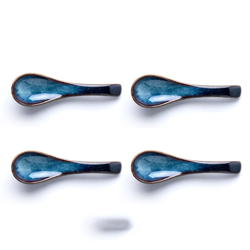 Household Creative Ceramic Blue Small Spoon