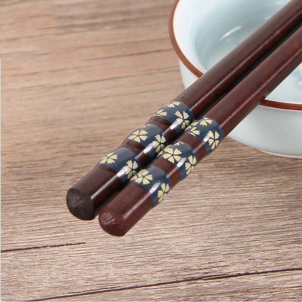 Wooden Printed Chopsticks Japanese Style Pointed Chopsticks