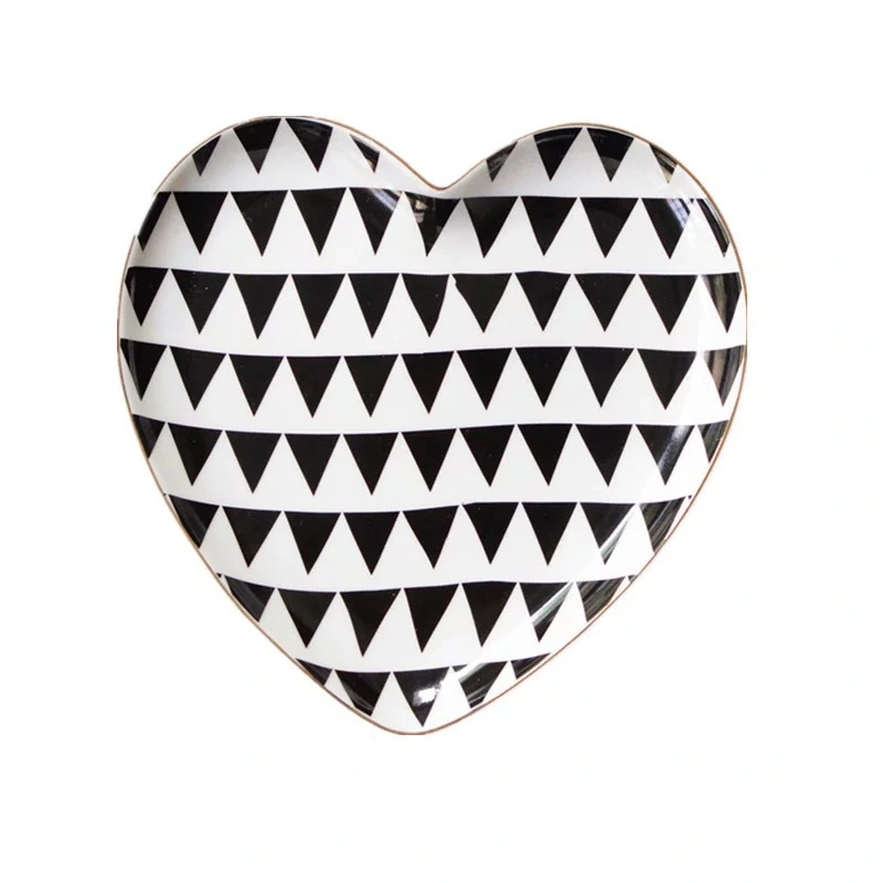 Heart shaped breakfast ceramic dish