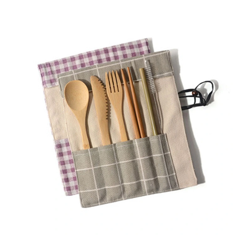 Portable canvas bag set chopsticks spoon