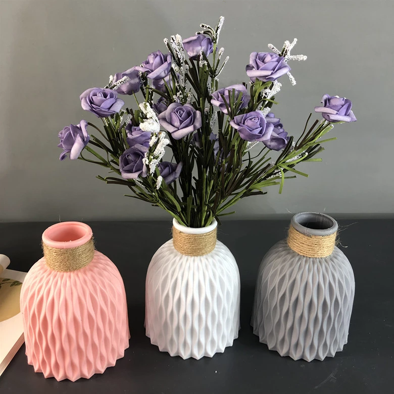 Plastic Vase Modern Imitation Ceramic Artificial Flower Container