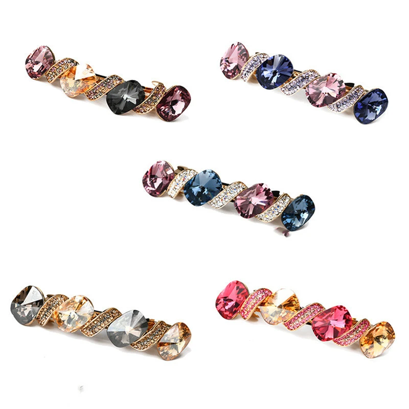 One word clip hairpin crystal spring clip