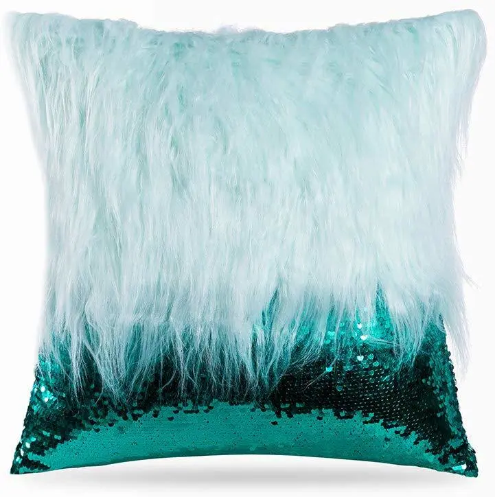 Plush sequin stitching pillowcase