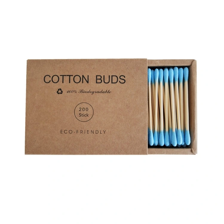 Color Disposable Makeup Unloading Swabs In Kraft Paper Box