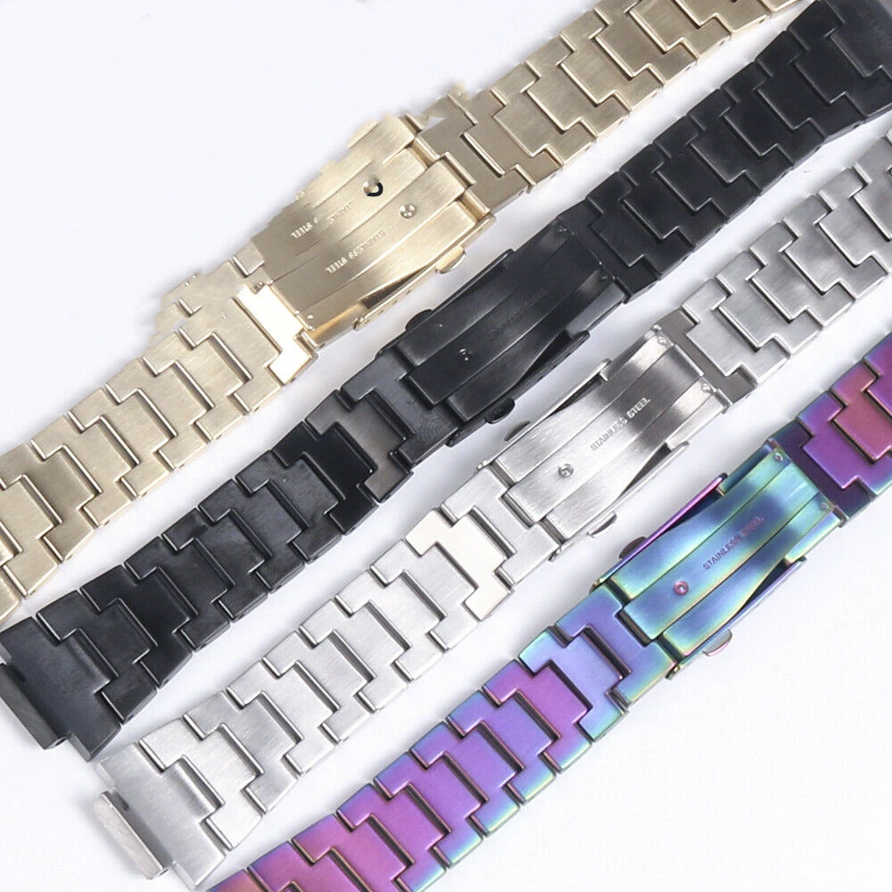 Stainless Steel Metal Case Watch Band Bezel Small Square