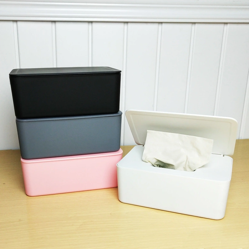 Wet tissue box with lid